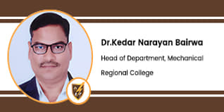 Regional College, Jaipur, Head of Department Mechanical: Dr.Kedar Narayan Bairwa Interview